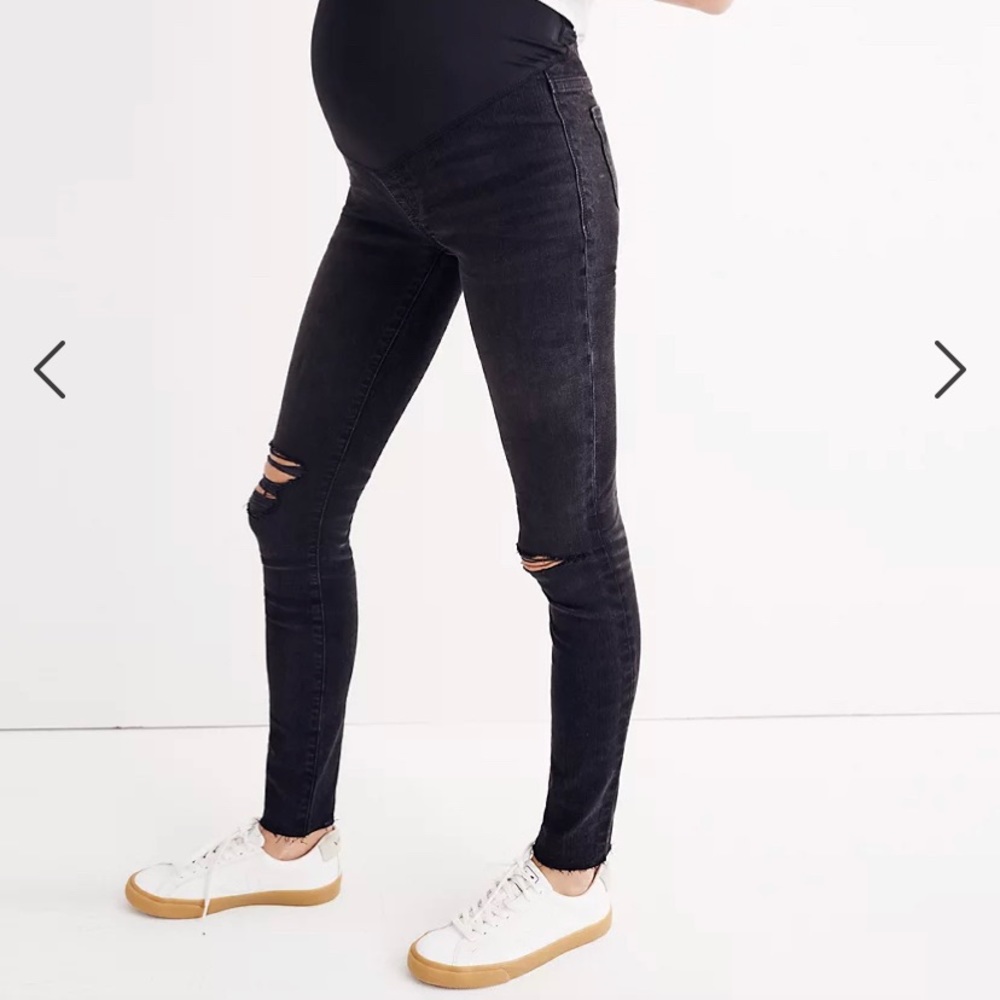 Madewell Maternity Over-the-Belly Skinny Jeans in Black Sea sz 28